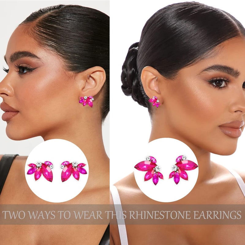 Spiritlele Sparkly Rhinestone Drop Earring Dainty Faux Crystal Earring Studs for Women Wedding Prom Party - Image 4